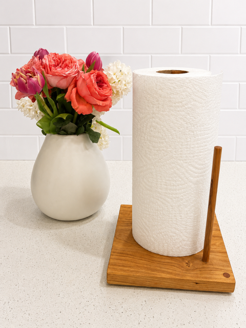 Cherry magnetic paper towel holder — full view