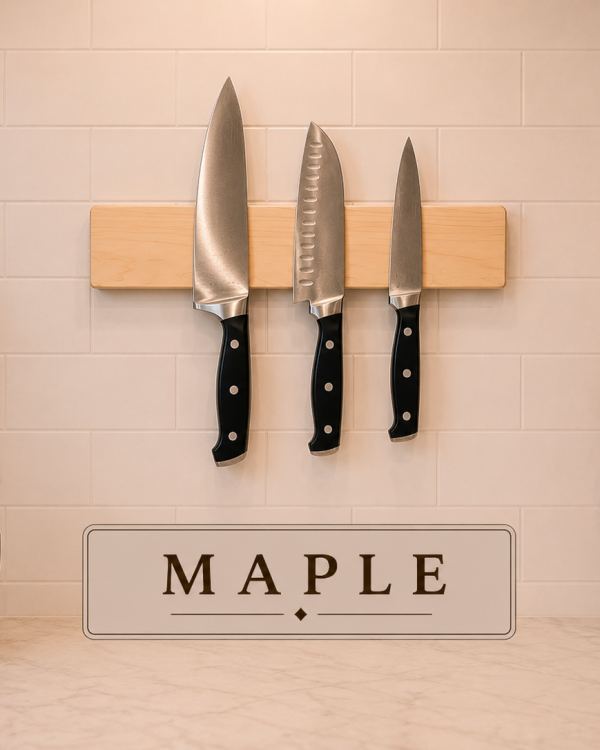 Maple Wall-Mounted Magnetic Knife Holder