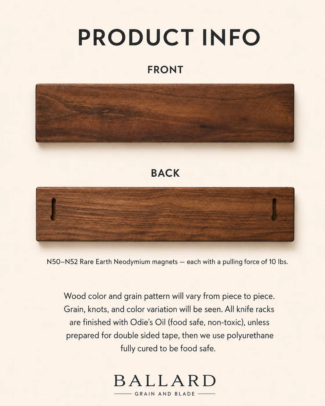 Knife Holder Front and Back view